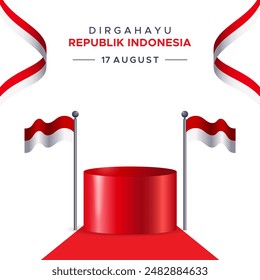 17 August independence. Design template for celebrating the 79th independence day of the Republic of Indonesia, August 17. Independence celebration concept with red and white colors. Proclamation day