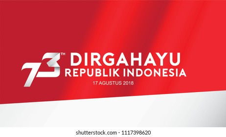 17 August. Indonesia Happy Independence Day greeting card, banner, and texture background logo