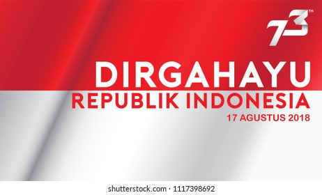 17 August. Indonesia Happy Independence Day greeting card, banner, and texture background logo