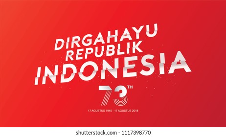 17 August. Indonesia Happy Independence Day greeting card, banner, and texture background logo
