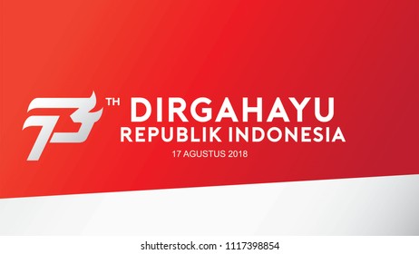 17 August. Indonesia Happy Independence Day greeting card, banner, and texture background logo