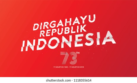17 August. Indonesia Happy Independence Day greeting card, banner, and texture background logo