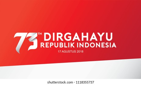 17 August. Indonesia Happy Independence Day greeting card, banner, and texture background logo