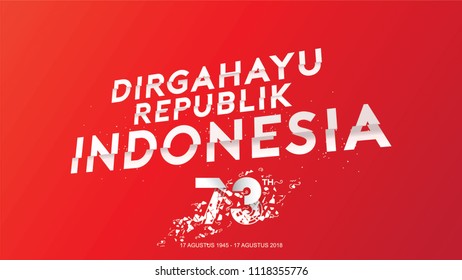 17 August. Indonesia Happy Independence Day greeting card, banner, and texture background logo