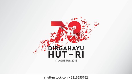 17 August. Indonesia Happy Independence Day greeting card, banner, and texture background logo