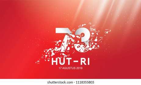 17 August. Indonesia Happy Independence Day greeting card, banner, and texture background logo