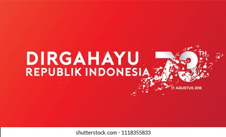 17 August. Indonesia Happy Independence Day greeting card, banner, and texture background logo