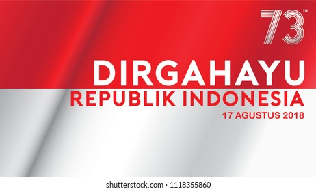 17 August. Indonesia Happy Independence Day greeting card, banner, and texture background logo