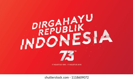 17 August. Indonesia Happy Independence Day greeting card, banner, and texture background logo