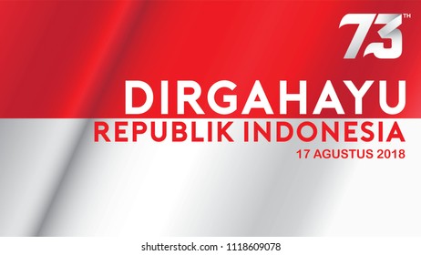 17 August. Indonesia Happy Independence Day greeting card, banner, and texture background logo