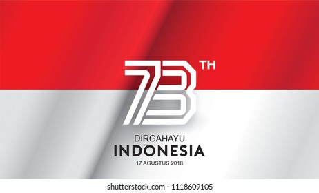 17 August. Indonesia Happy Independence Day greeting card, banner, and texture background logo