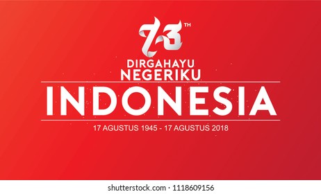 17 August. Indonesia Happy Independence Day greeting card, banner, and texture background logo
