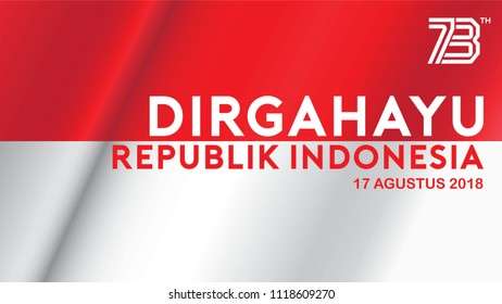 17 August. Indonesia Happy Independence Day greeting card, banner, and texture background logo