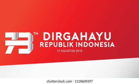 17 August. Indonesia Happy Independence Day greeting card, banner, and texture background logo