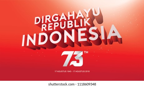 17 August. Indonesia Happy Independence Day greeting card, banner, and texture background logo