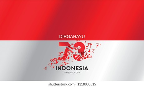 17 August. Indonesia Happy Independence Day greeting card, banner, and texture background logo