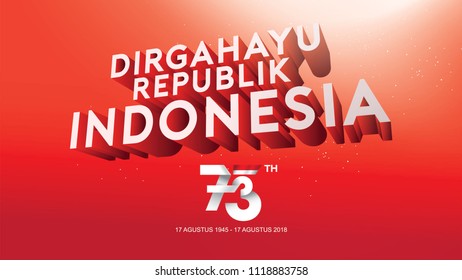 17 August. Indonesia Happy Independence Day greeting card, banner, and texture background logo