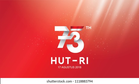 17 August. Indonesia Happy Independence Day greeting card, banner, and texture background logo