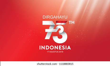 17. August. Indonesien Happy Independence Day Grußkarte, Banner und Hintergrundlogo