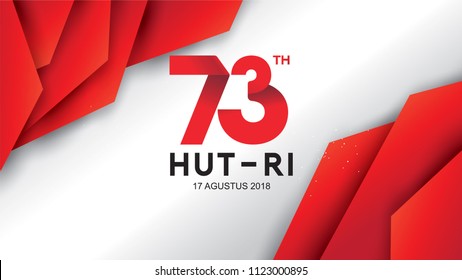 17 August. Indonesia Happy Independence Day greeting card, banner, and texture background logo