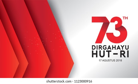 17 August. Indonesia Happy Independence Day greeting card, banner, and texture background logo