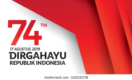 17 August. Indonesia Happy Independence Day greeting card, banner, and texture background logo. - Vector