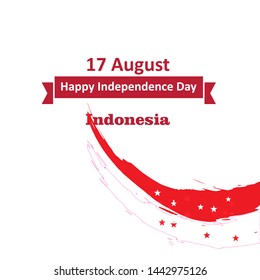 17 August. Indonesia Happy Independence Day greeting card, banner, and texture background logo