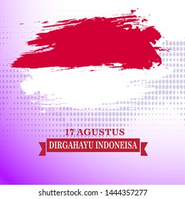 17 August. Indonesia Happy Independence Day greeting card, banner, and texture background logo
