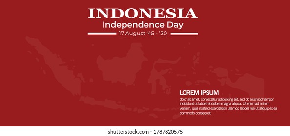 17 August. Indonesia Happy Independence Day greeting card, banner, and texture background logo. - Vector