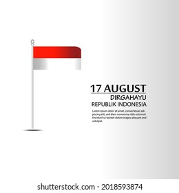 17 August. Indonesia Happy Independence Day greeting card with hands clenched, Spirit of freedom symbol. Use for banner, and background . - Vector