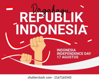 17 August. Indonesia Happy Independence Day greeting card, banner, social media post, poster, print and others. 