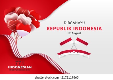 17 August. Indonesia Happy Independence Day greeting card, banner, and texture background Vector