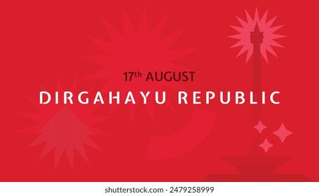 17 August. Indonesia Happy Independence Day greeting card, banner, and texture background for social media