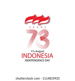 17 August. Indonesia Independence Day greeting card.