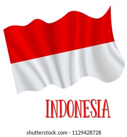 17 August, Indonesia Independence Day background in national flag color theme. Indonesia National Day. Celebration banner with waving flag. Vector illustration