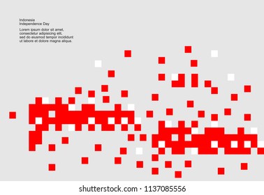17 August. Indonesia Independence Day background. Flags Vector illustration