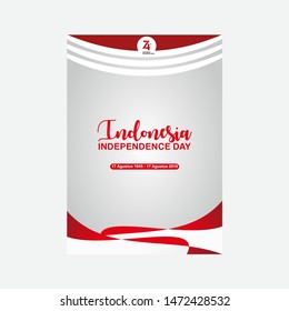 17 August. Indonesia Independence Day greeting card, banner, texture and background - Vector