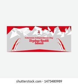 17 August. Indonesia Independence Day greeting card, banner, texture and background - Vector
