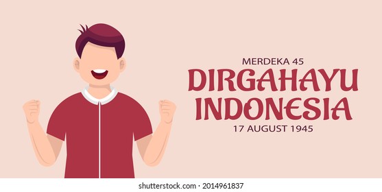 17 august indonesia independence day template. Vector Illustration