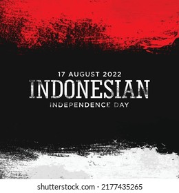 17 August Indonesia Independence Day. Indonesia Flag Made of Glitter Sparkle Brush Paint Vector
