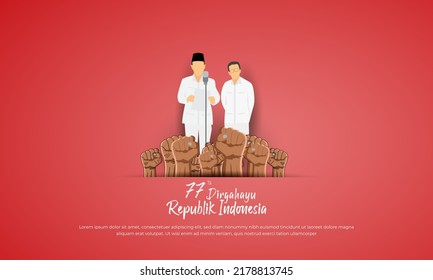 17 August Indonesia Independence Day With Proclamation Figure Illustration Background