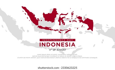 17 august indonesia independence day banner, Indonesian flag raising illustration. Indonesia maju translates to glory Indonesia