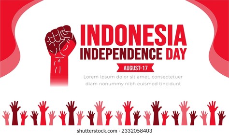 17 August Indonesia Independence Day background template. Holiday concept. background, banner, placard, card, and poster design template with text inscription and standard color. vector illustration.