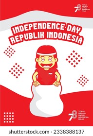 17. August Indonesien Template Vector Design für die Präsentation, mobile Apps, Schaltfläche und Banner-Förderung.