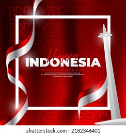 17 August, Indonesian independence day design, suitable for posters, banners, social media posts