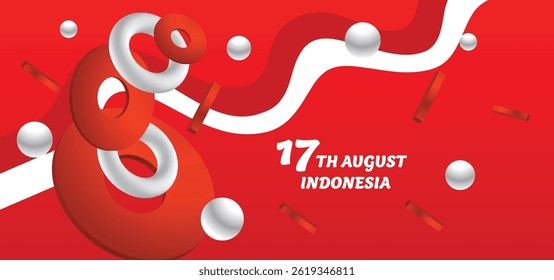 17 August Indonesian Independence Day Background with Copy Space.