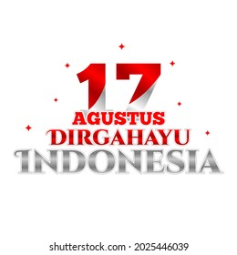 17 august longevity indonesia independence day design vector typography lettering template design