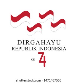 17 August.Indonesia Happy Independence Day greeting card