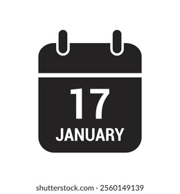 17 calendar icon black with white text and numbers