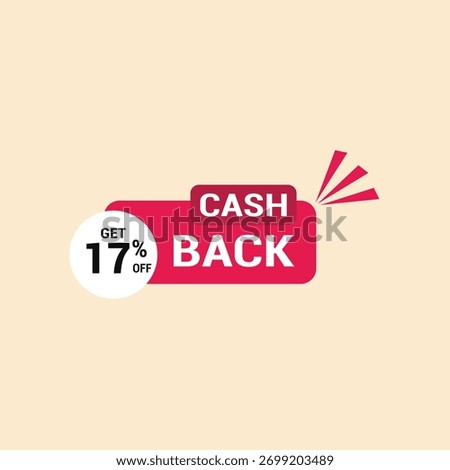 17% cash back offer icon vector a must have for savvy shoppers seeking incredible deals and discounts
